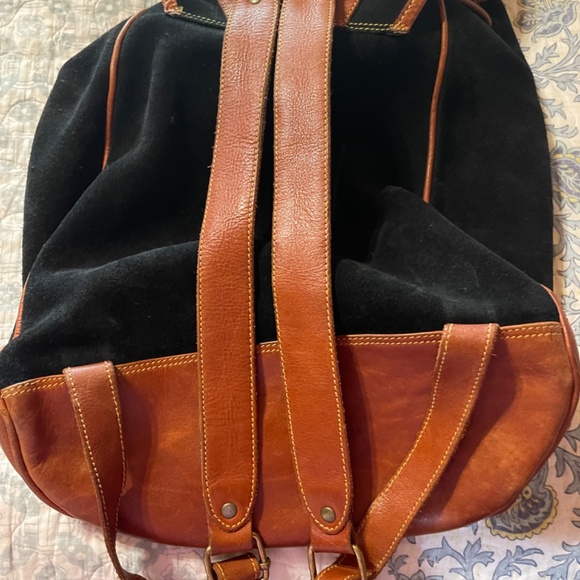 Vintage Eddie Bauer suede and leather backpack